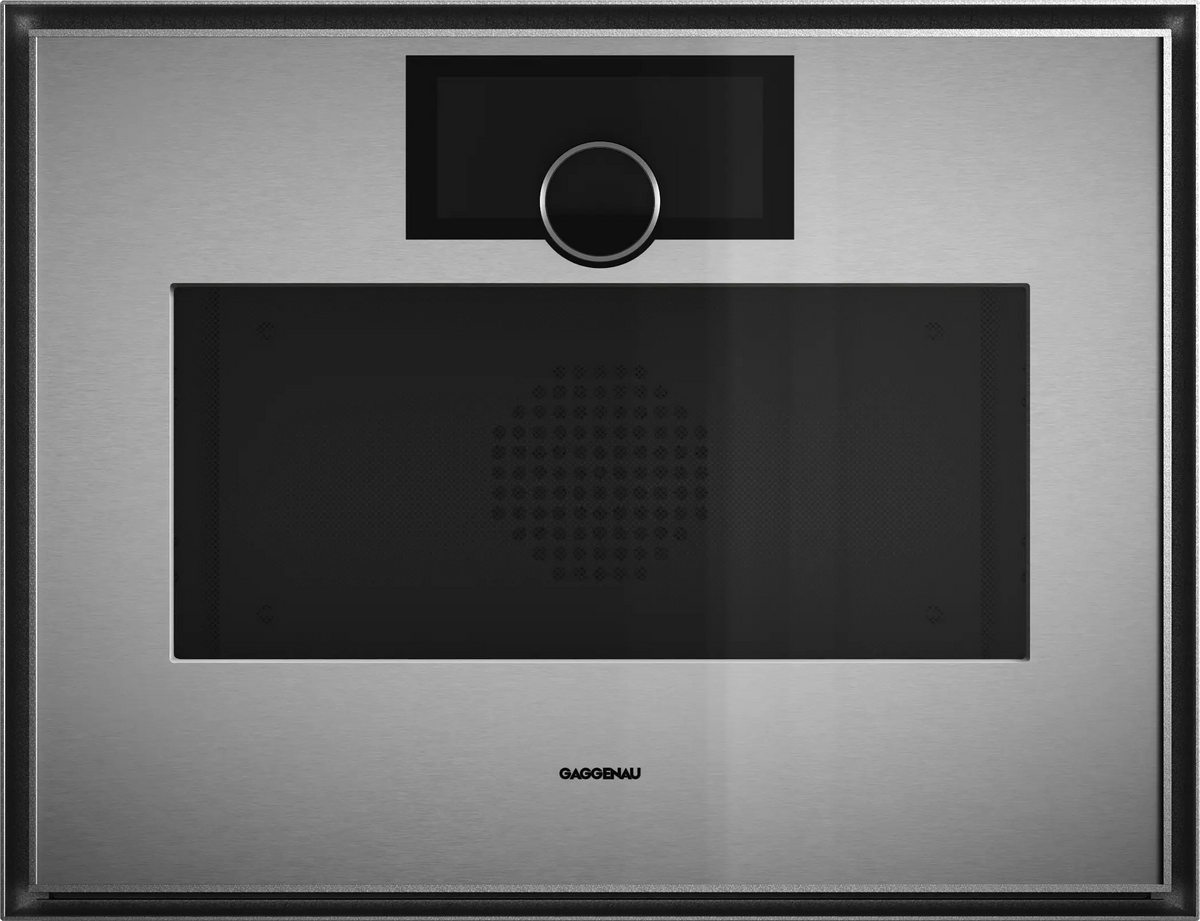 Expressive Series Compact steam oven 60 x 45 cm door hinge: left, Stainless steel behind smoked glass